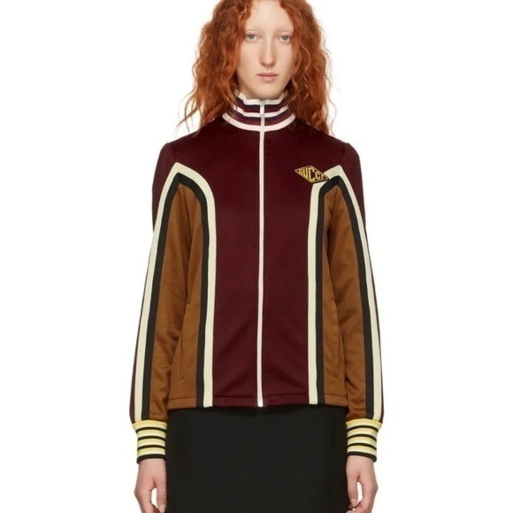 BNWT Gucci Burgundy Paneled Track jacket small